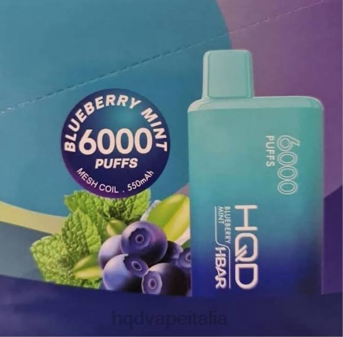 HQD Vape Italia | HQD HBAR 6000 sbuffi menta di mirtilli PHJ651